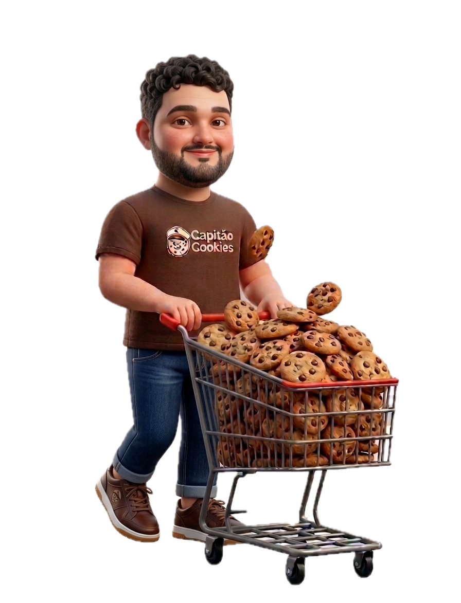 Capitão Anderson com carrinho de cookies